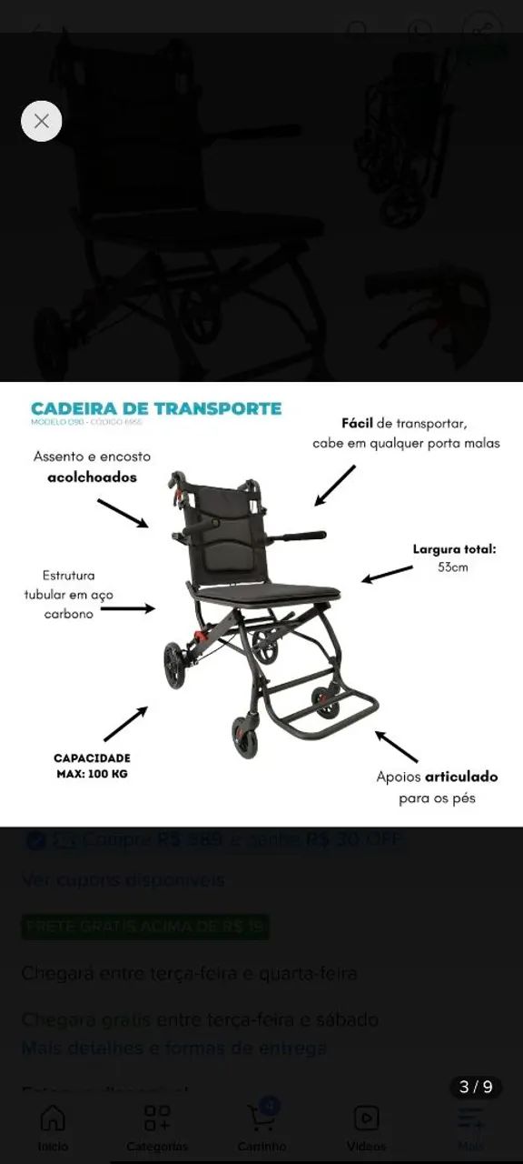 Vendo Cadeira de rodas - Foto 2