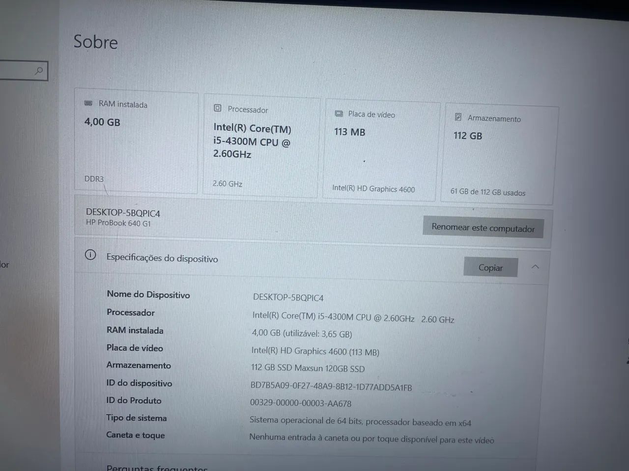 Vendo notebook HP