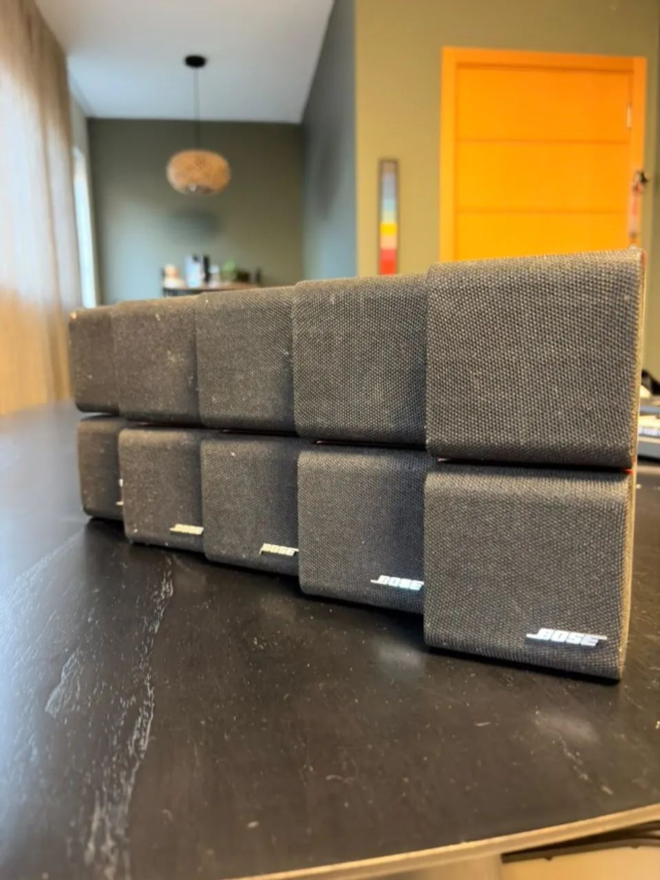 5 caixas Bose Double Cube pretas com friso vermelho - Foto 3