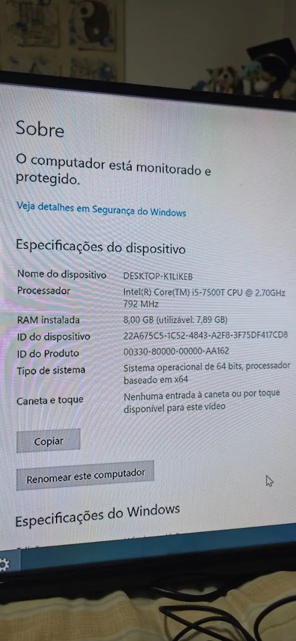 Mini Desktop Dell Optiplex 3050 - CORE i5 - 7500T CPU @ 2.70GHZ 792 MHZ - 8,00  - Foto 2