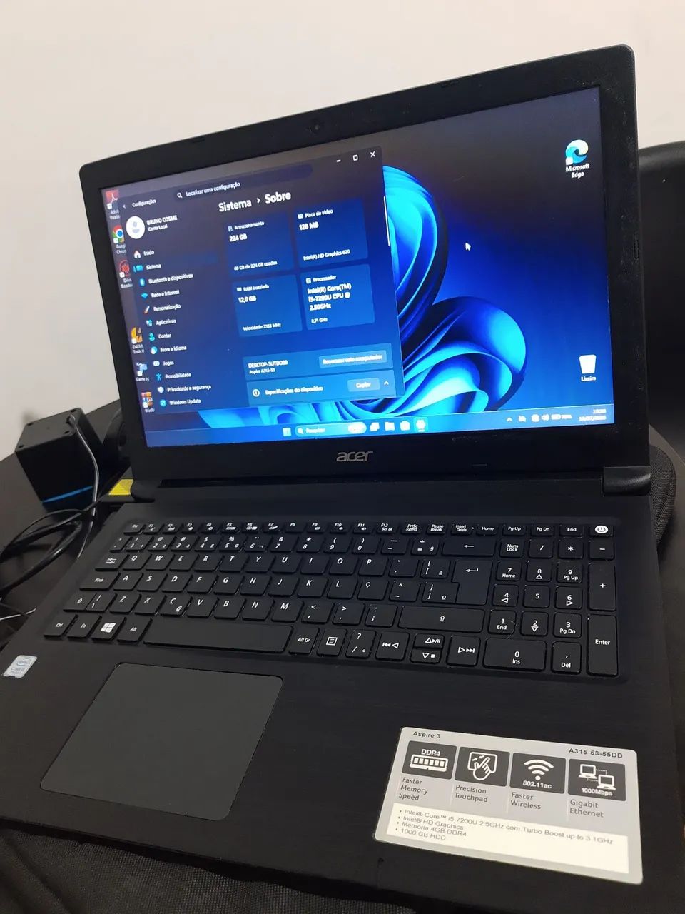 Notebook Acer Aspire i5 7Gen - Foto 3