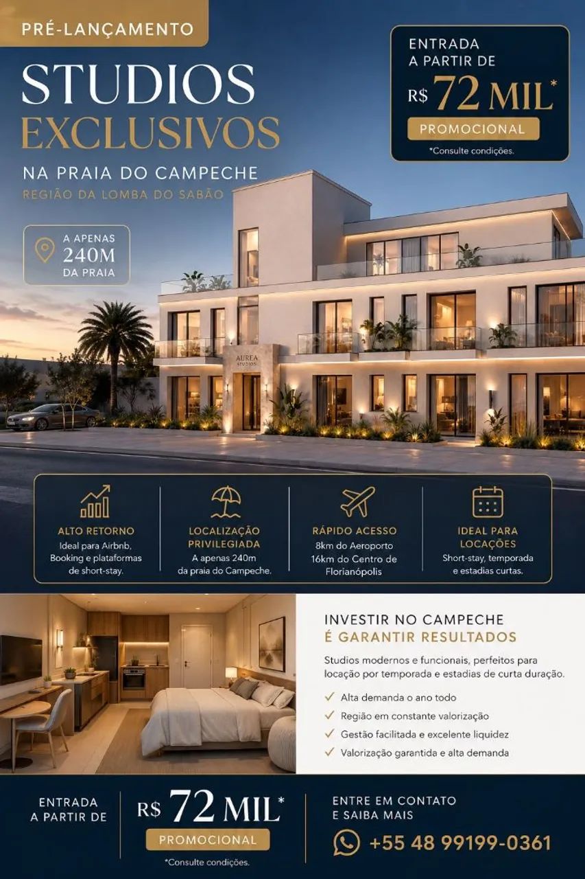 Studios Lançamento no Campeche - entrada a partir de R$72.000,00 - Foto 2