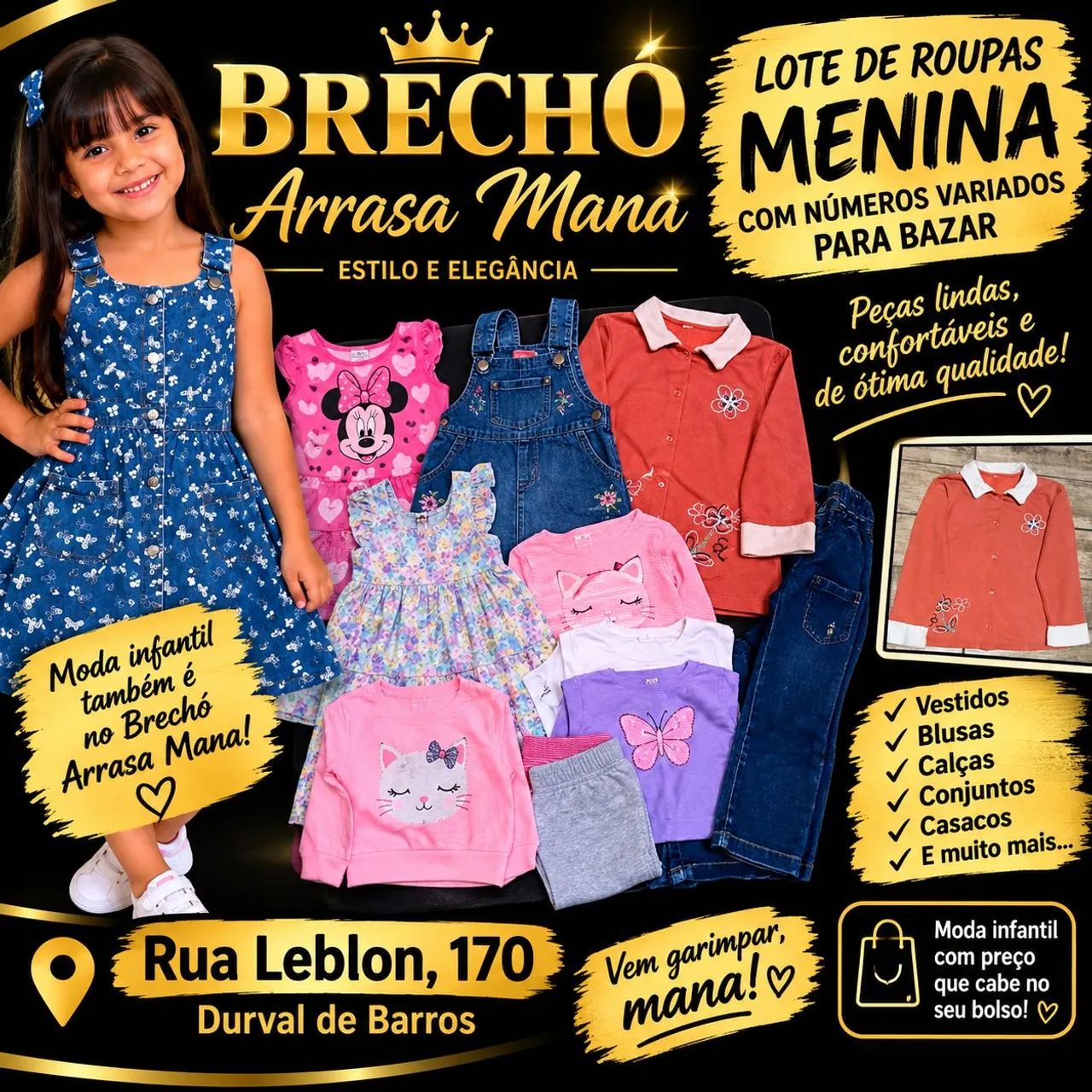 Lote menina com números variados 