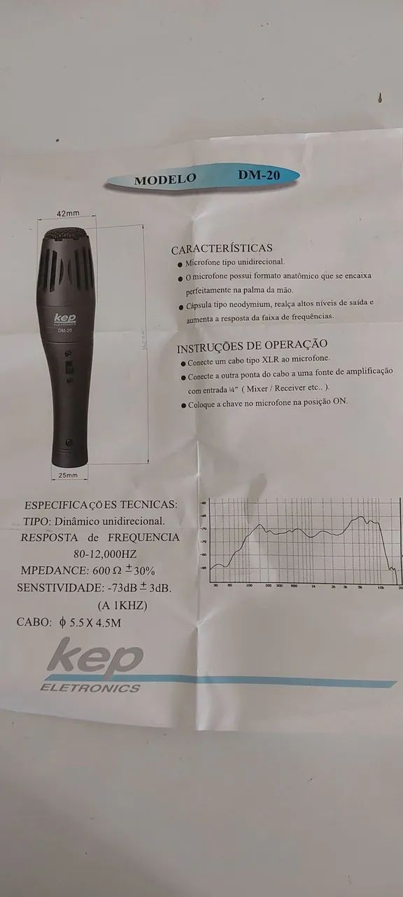 Microfone Kep Dm20 dinâmico unidirecional - Foto 3