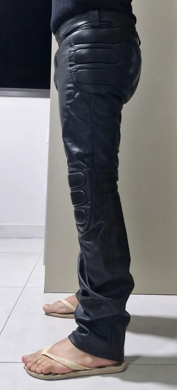 Calça de couro motociclista - Foto 2