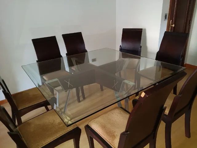 Mesa de jantar com tampo de vidro - Foto 2
