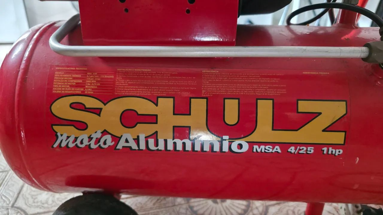 COMPRESSOR DE AR SCHULZ MSA 4/25 1HP 110V - Foto 5