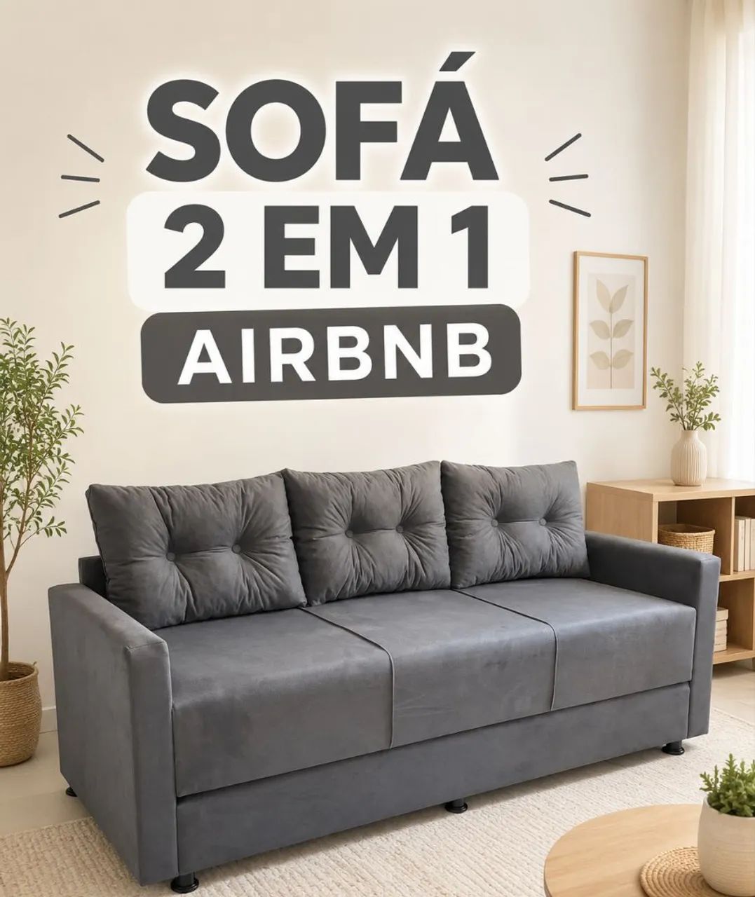 SOFÁ CAMA 2 em 1 cores em tendência! PREÇO DE FÁBRICA! - Foto 5