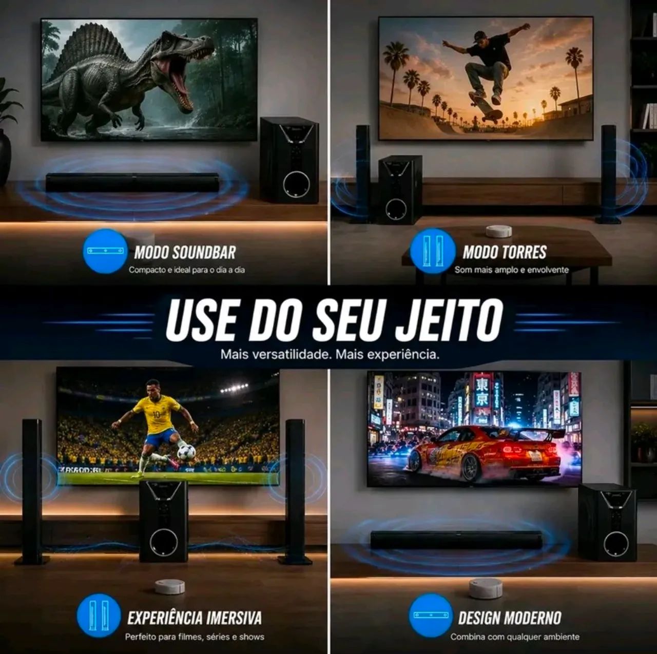 Caixa de som soundbar 2 em 1 200w  - Foto 2