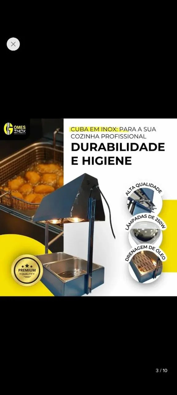 Conservado de batata ,polenta ,salgados com duas cubas inox ,nova !  - Foto 2