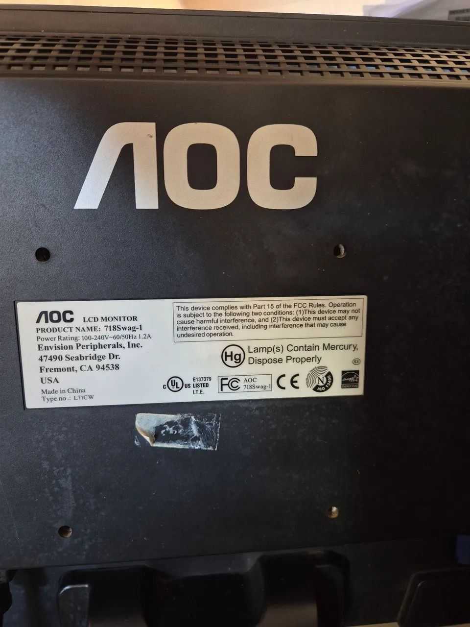 Munitor AOC 15" 718S LCD - Foto 4