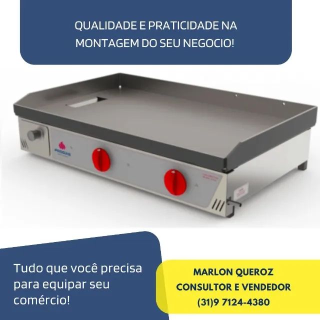 Chapa de Lanches 2 Queimadores 80CM Progas 