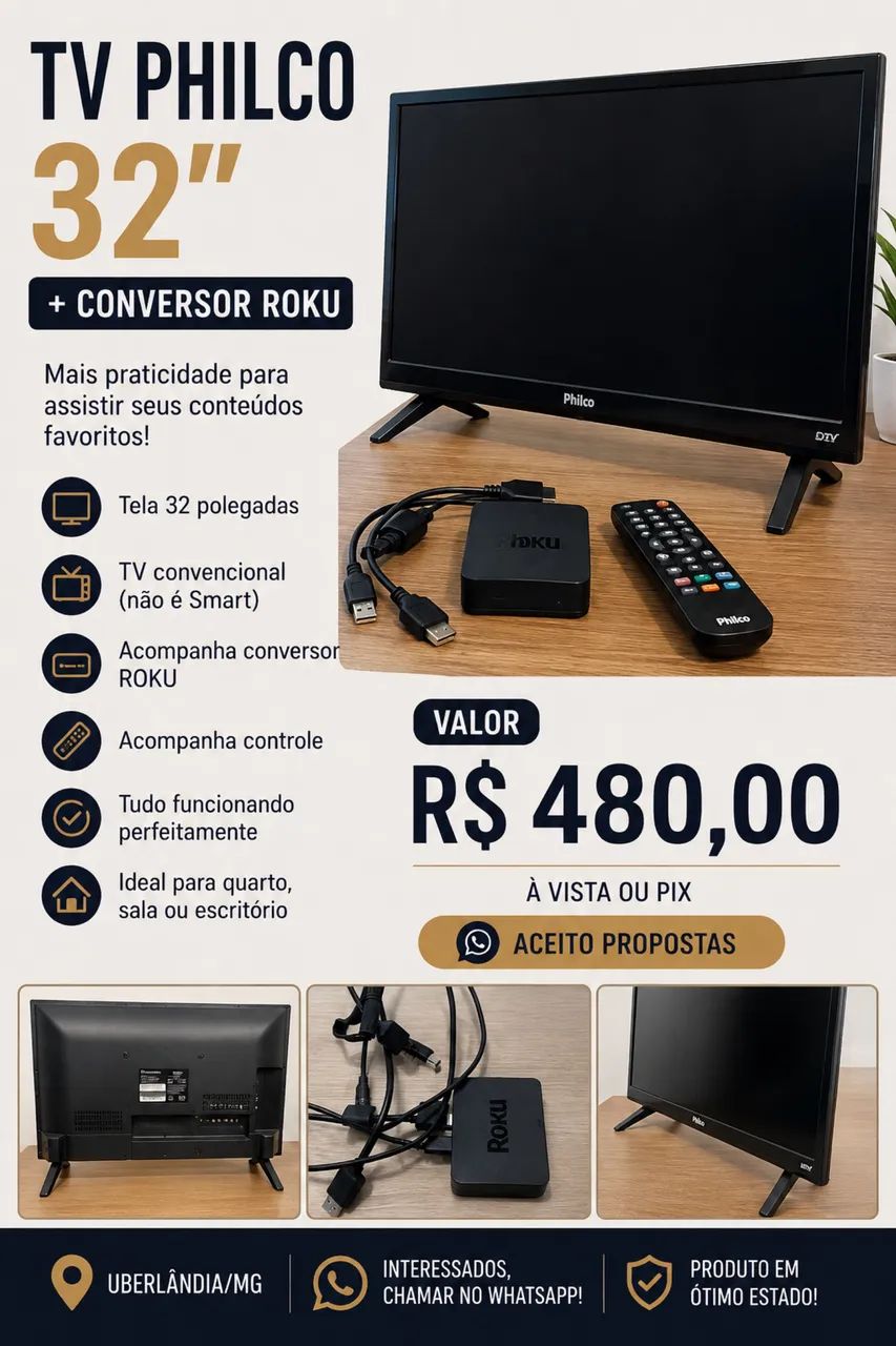 Tv 32 polegadas + conversor 