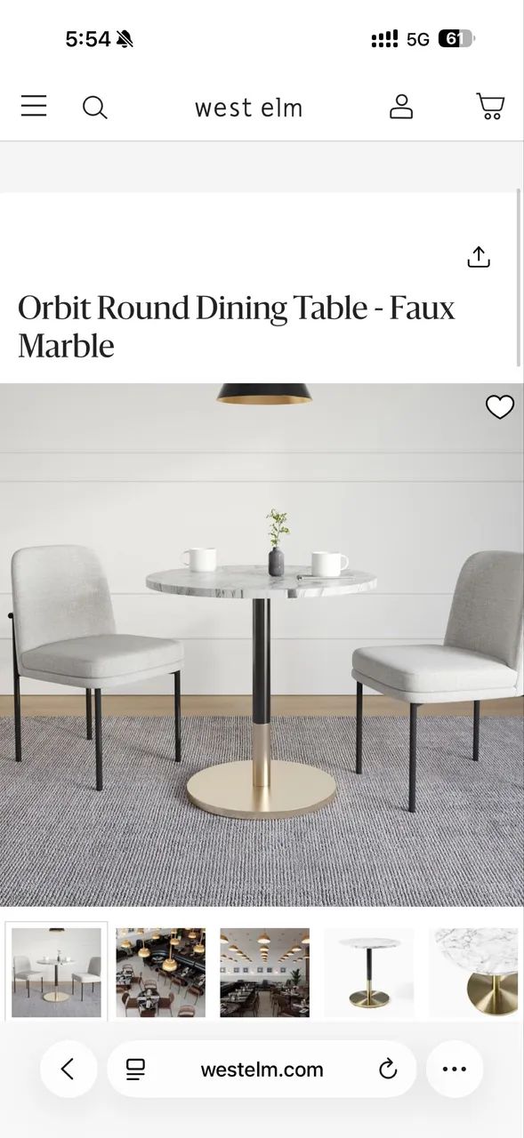 Mesa redonda West Elm Orbit + 4 cadeiras - Importado dos EUA ? - Foto 4