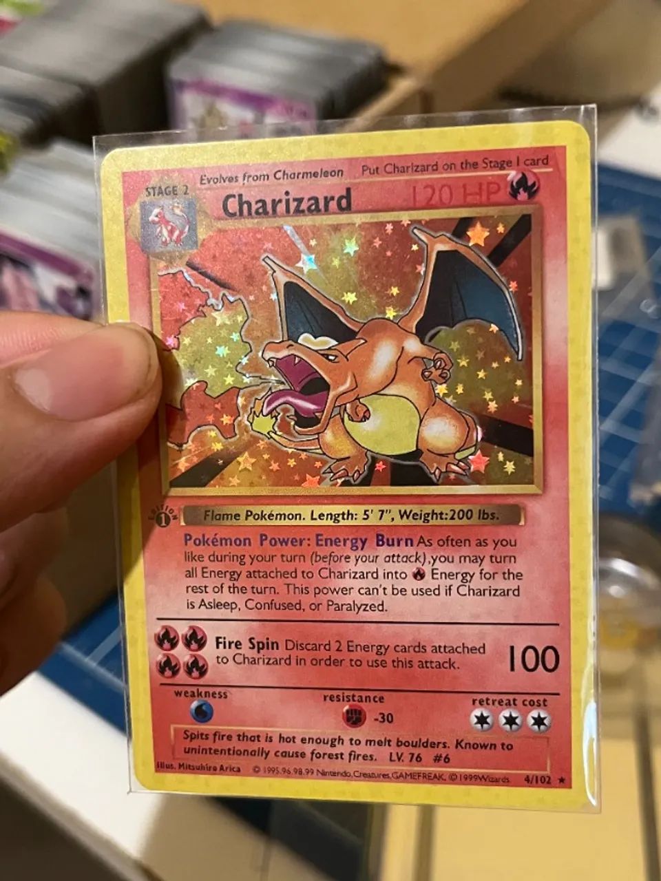 Carta (PROXY/FALSA) Pokémon Charizard 1 Edition - Foto 2