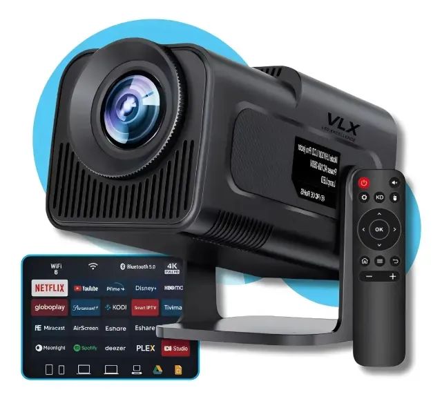 Projetor Android 11 Hy320 FHD Bluetooth Smart Cinema Em Casa Cor Preto