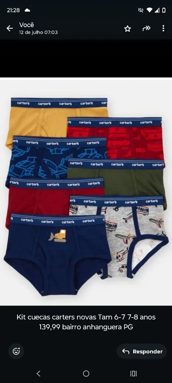 Cuecas carters novas 