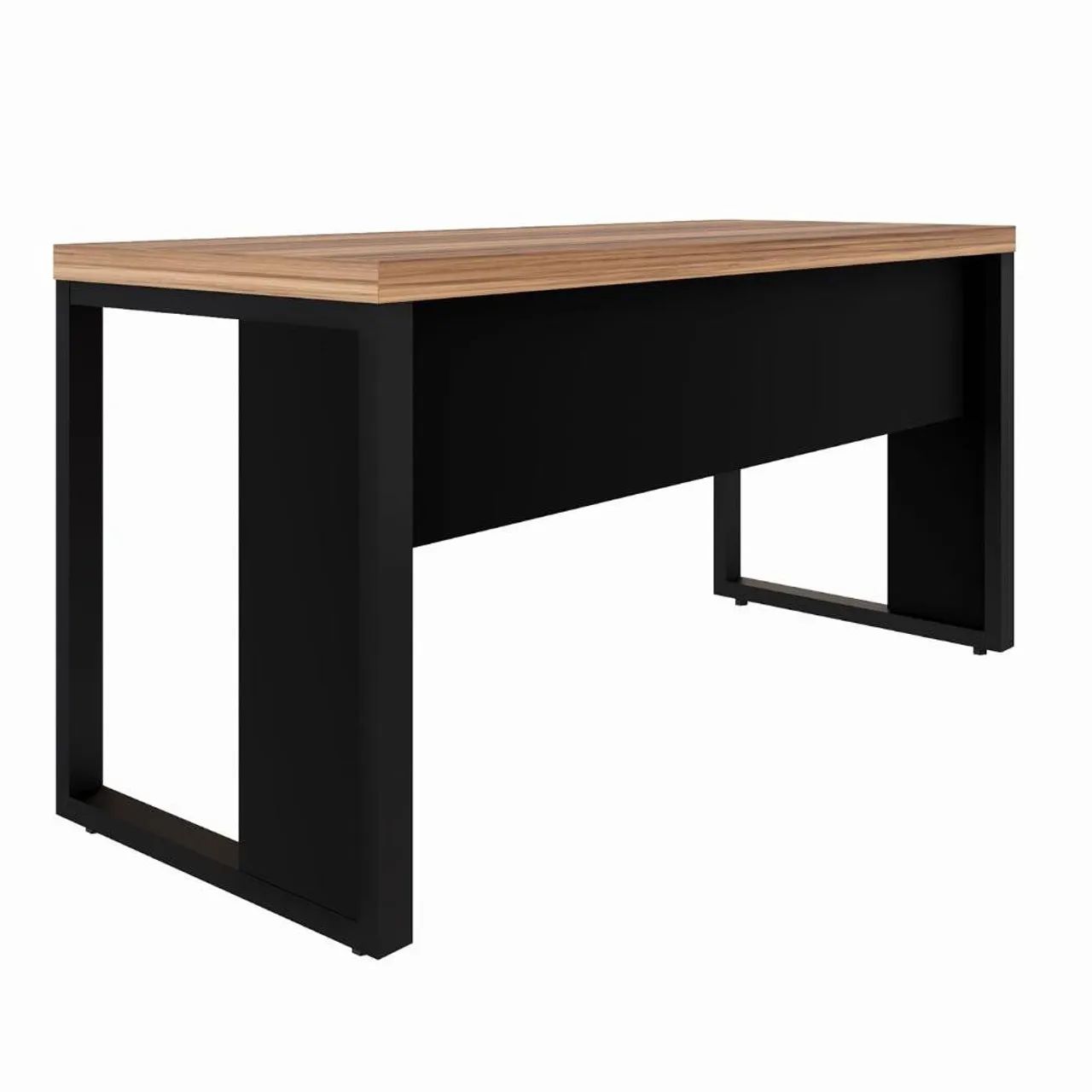 Industrial-style table. Wooden and matte black