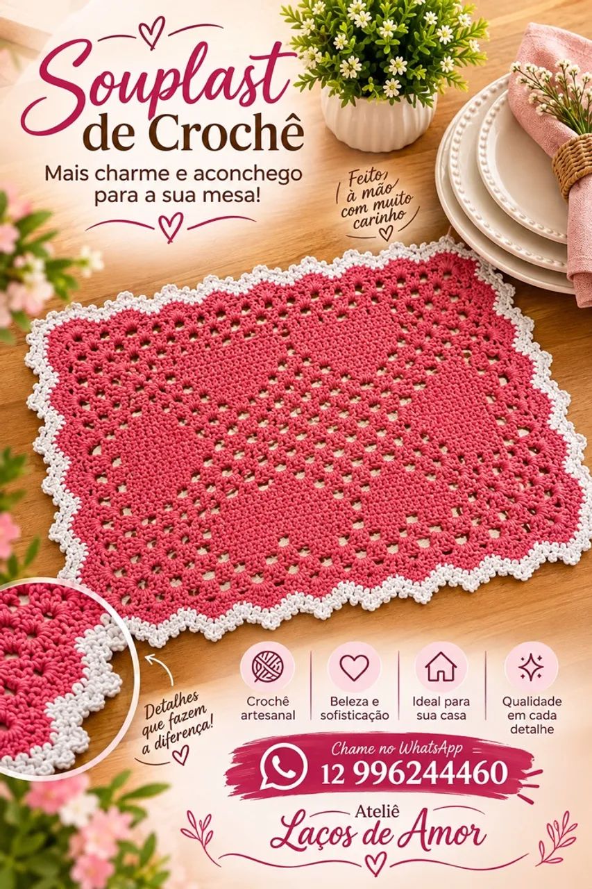 Bolsa e souplast crochê  - Foto 3