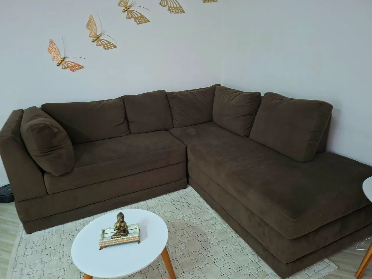 Sofa em L com chaise long e almofadas Soltas - Foto 5