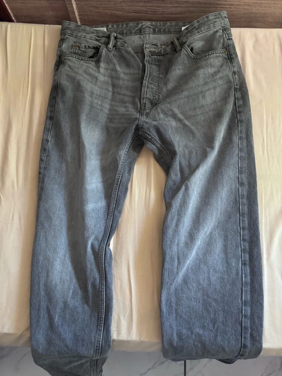 Calça Jeans Zara Original Cinza Estonada - Super Nova