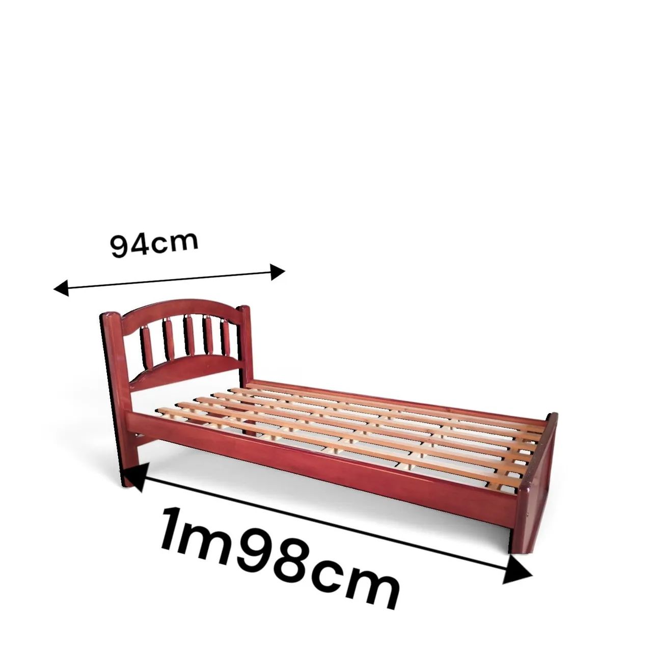 Cama solteiro, em madeira maciça. - Foto 4
