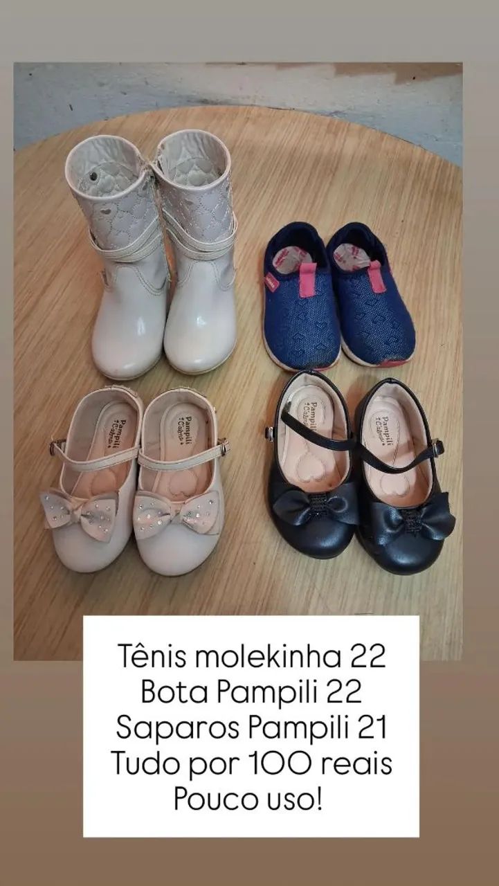 Calçados Menina Infantil tudo por 150
