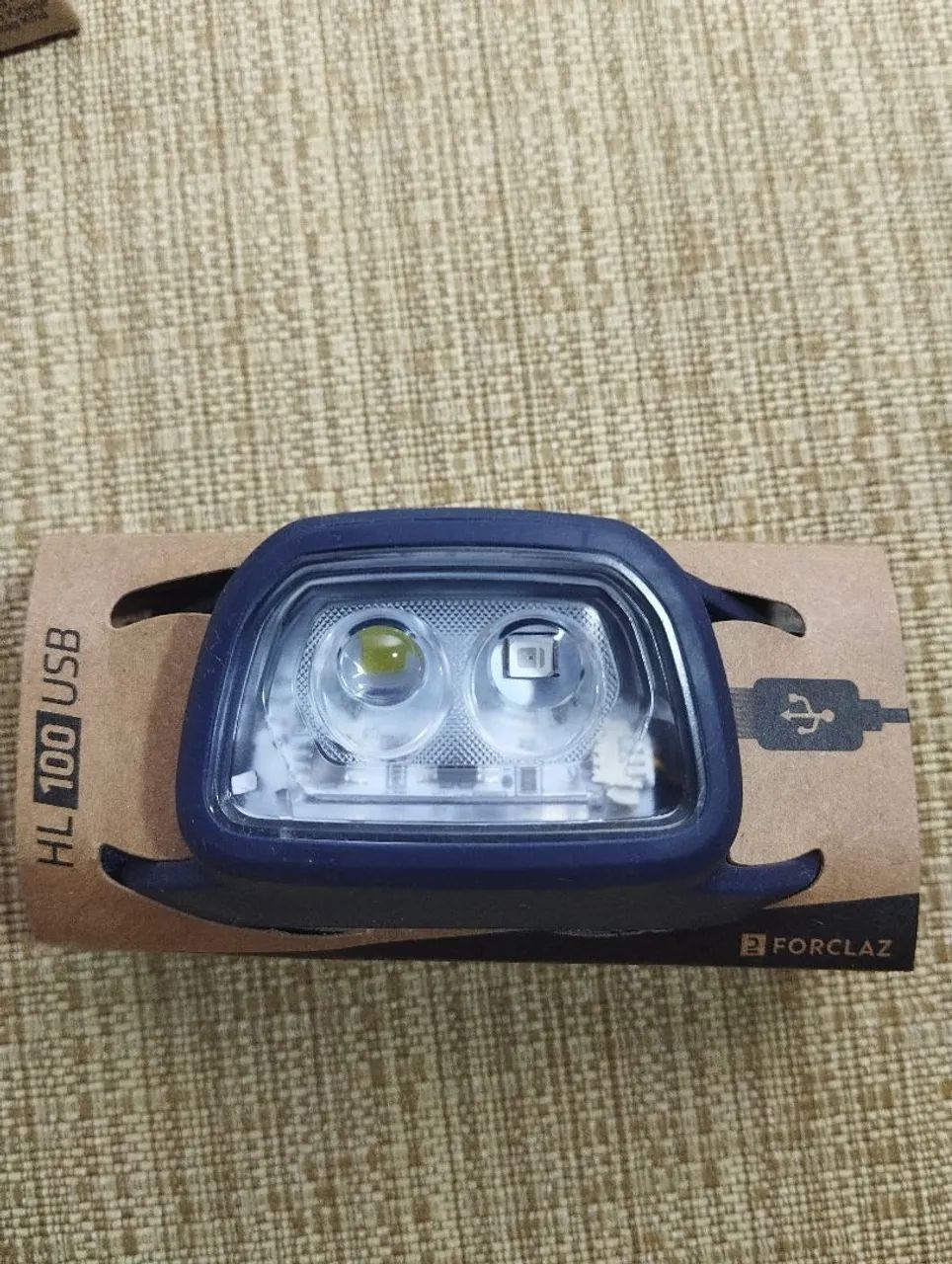 Lanterna de cabeça forclaz azul USB 120  - Foto 6