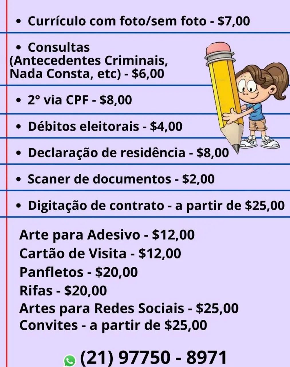 Currículo em PDF no seu WhatsApp - 6,00