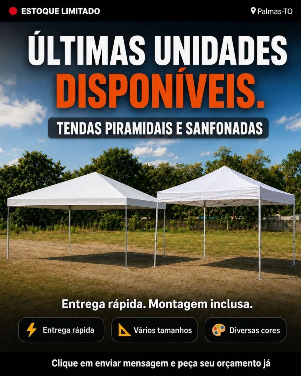 Tenda Sanfonada Nova ! Saia da Chuva e do Sol Comerciante! - Foto 5