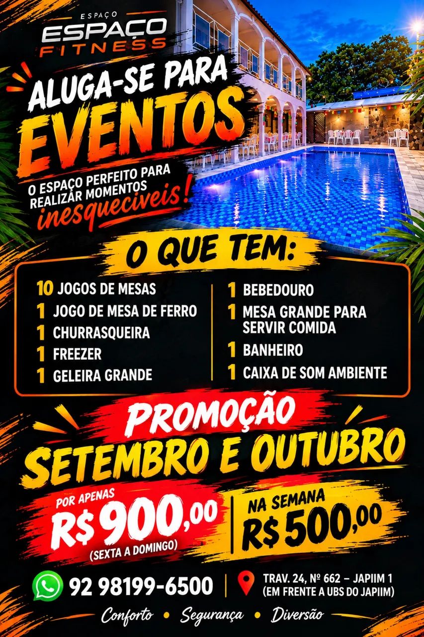 Alugamos para eventos e confraternização 