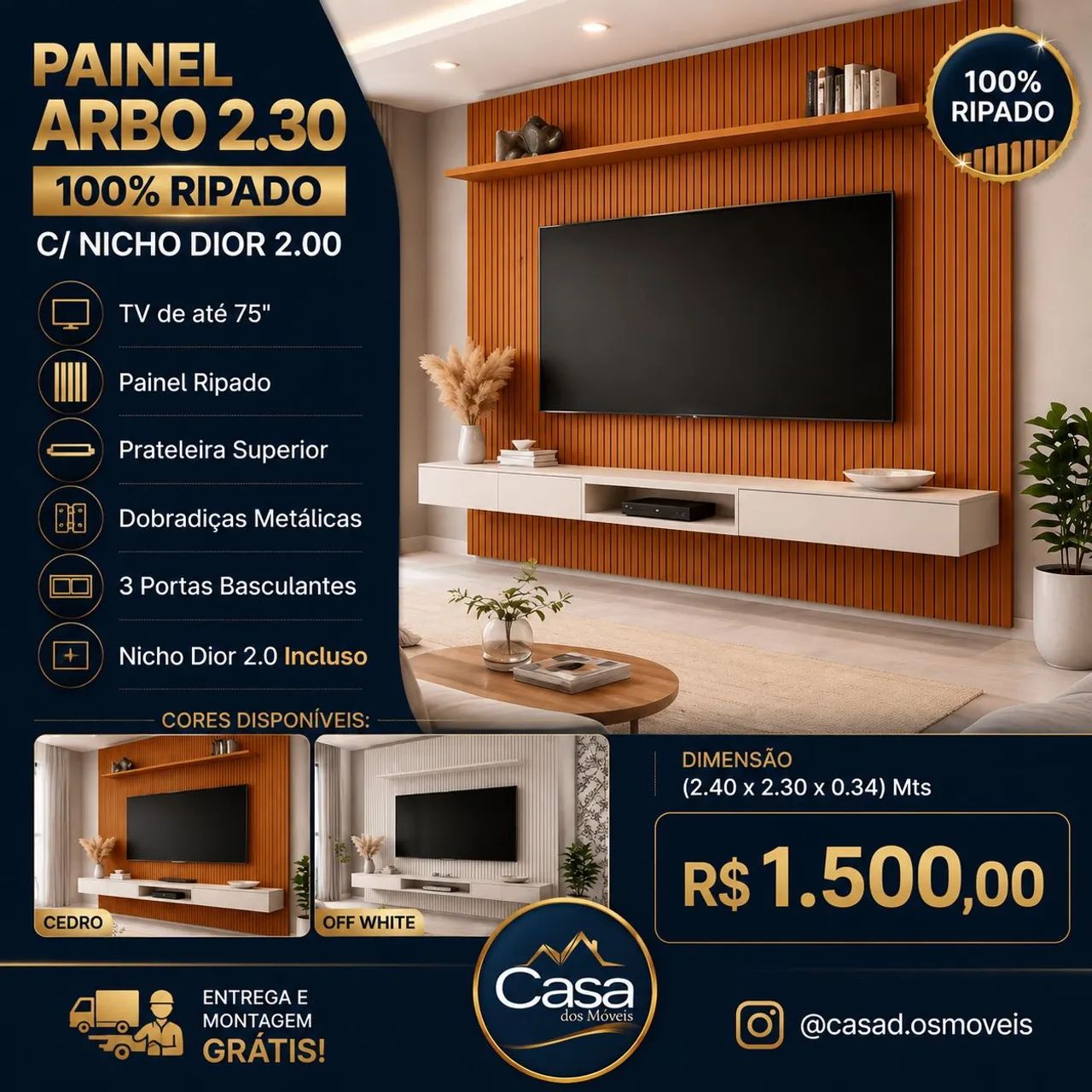 Painel Ripando Arbo 2.30m