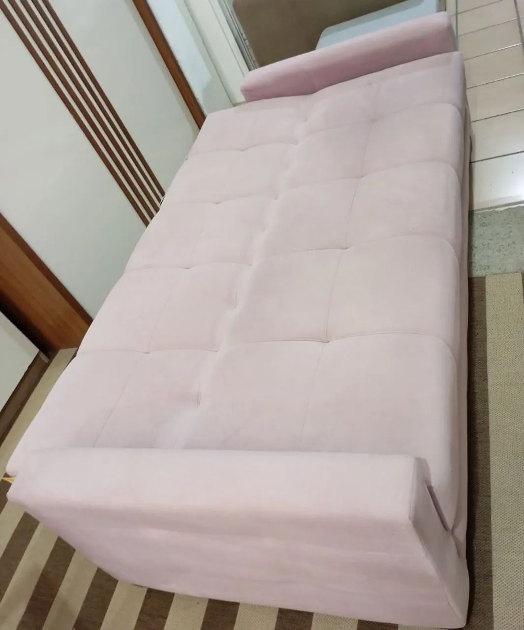Sofá cama rosa de 3lugares  - Foto 3