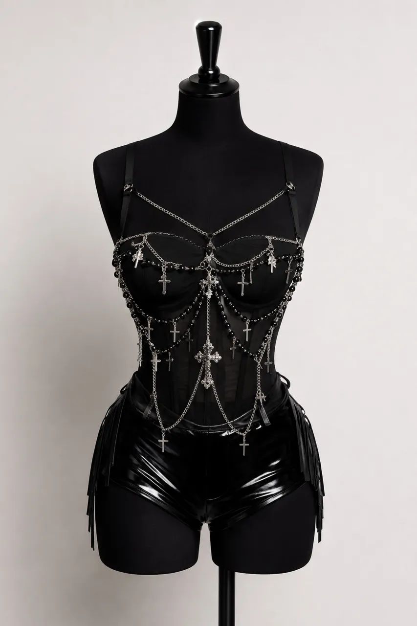 Cropped top corset de corrente - Foto 2