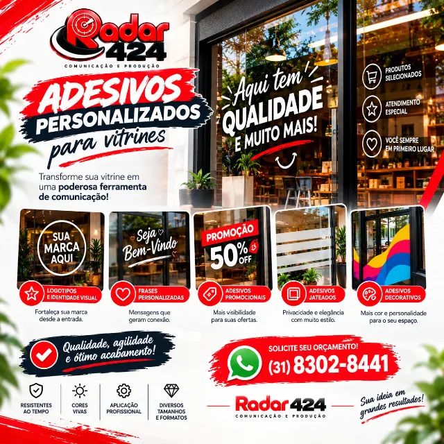 Adesivos Personalizados para Vitrines, Lojas e Comércios