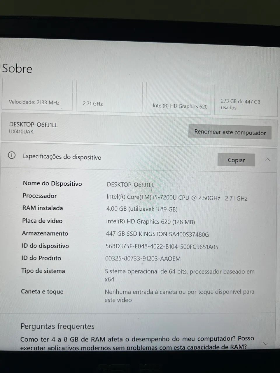 NOTEBOOK ASUS CORE i5 + SSD 480GB + KIT LOGITECH - Foto 2