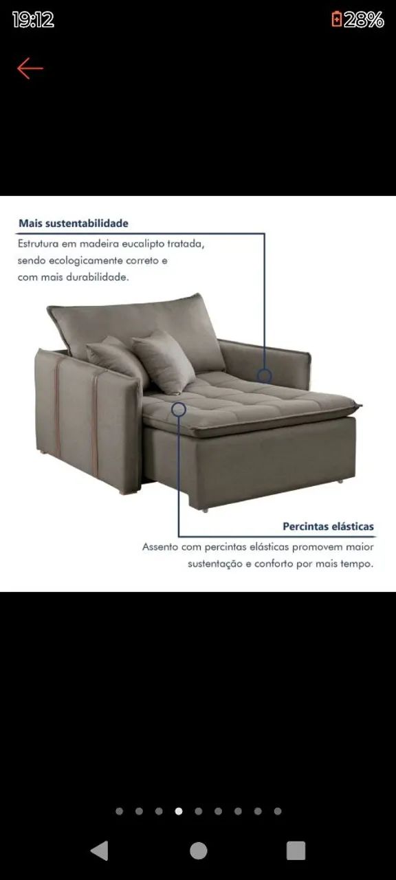 Poltrona sofá cama! Nova - Foto 4
