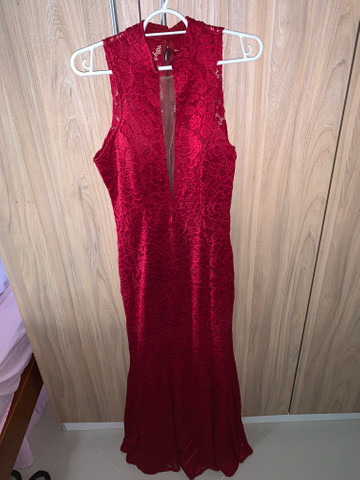 vestido sereia vinho