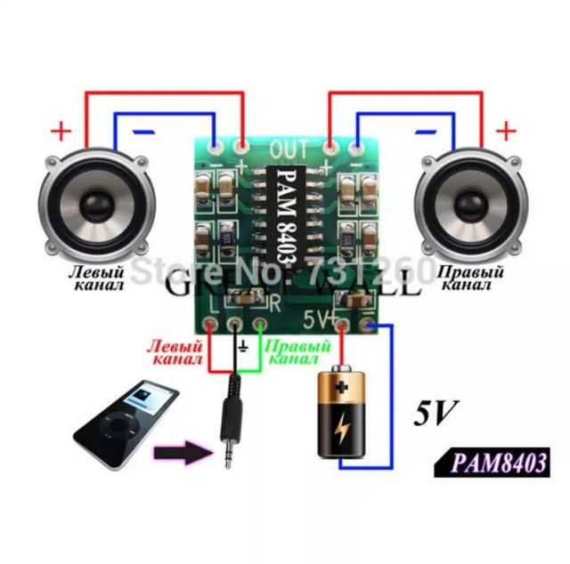 Amplificador Digital Placa 2 Canais 3w Pam8403 Arduino Automação Robotica COD-AM110 