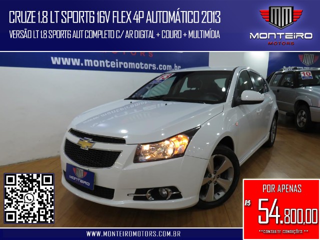 CHEVROLET CRUZE 1.8 LT SPORT6 16V FLEX 4P AUTOMÁTICO COMPLETO C/ MULTIMÍDIA