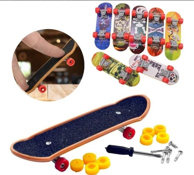 Kit 5 Skate De Dedo Profissional Fingerboard Para Criança