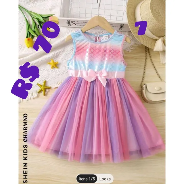 Roupa Sereia Infantil, Roupa Infantil para Menina Usado 79048535