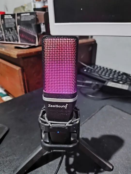 Microfone RGB + tripé + braço articulado - Foto 5