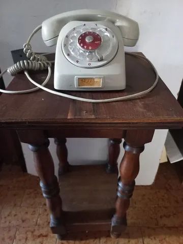 Mesinha de telefone antiga madeira  - Foto 5