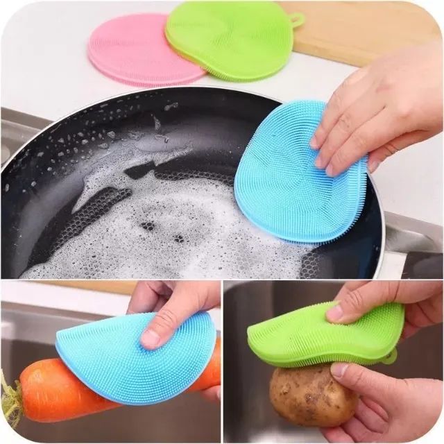  Kit Escova Esponja Limpa Vegetais Legumes Louça Filtro Ralo