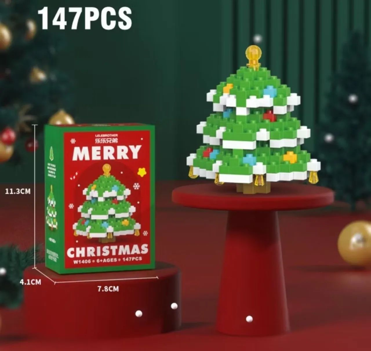 Kit de Blocos de Montar Árvore de Natal - 147 Peças