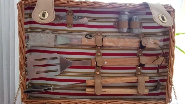 Cesta Multiuso com itens para viagem e acampamento/ Picnic  - Foto 3