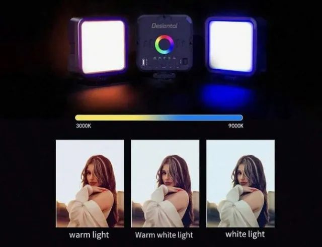 Led Desiontal W70 RGB Luz De Preenchimento De Vídeo LED 1200mAh Lâmpada Fotográfica 3000-9