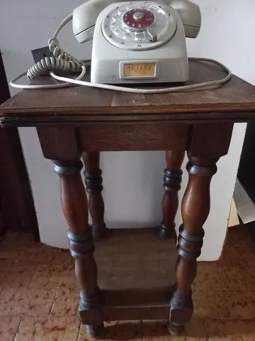 Mesinha de telefone antiga madeira  - Foto 2
