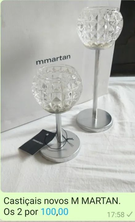 Castiçais novos M MARTAN, 2 unidades por 150,00 